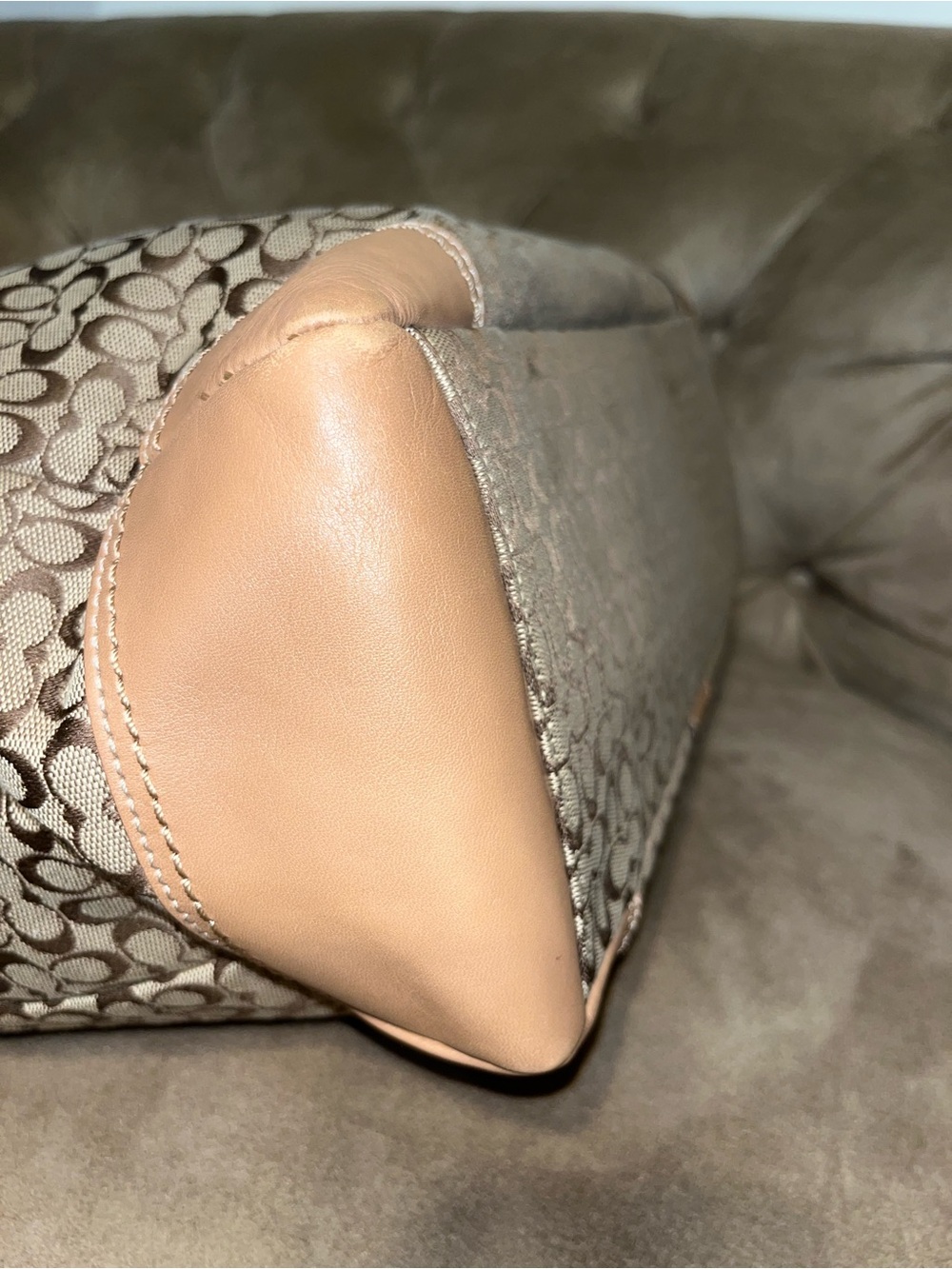 Coach Brown and Beige Signature Canvas Tote - Picture 14 of 14